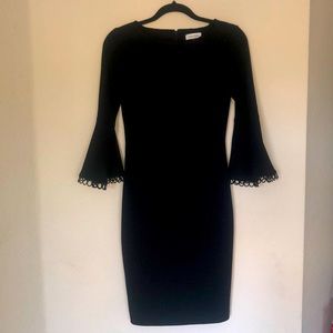 Calvin Klein Bell Sleeve Circle Trim Dress size 2